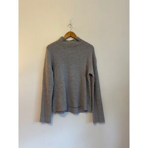 KJUS Gray Mock Neck Knit Long Sleeve Sweater | Size Large